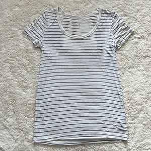 Black and White Striped Short Sleeve Shirt (MAKE AN OFFER)